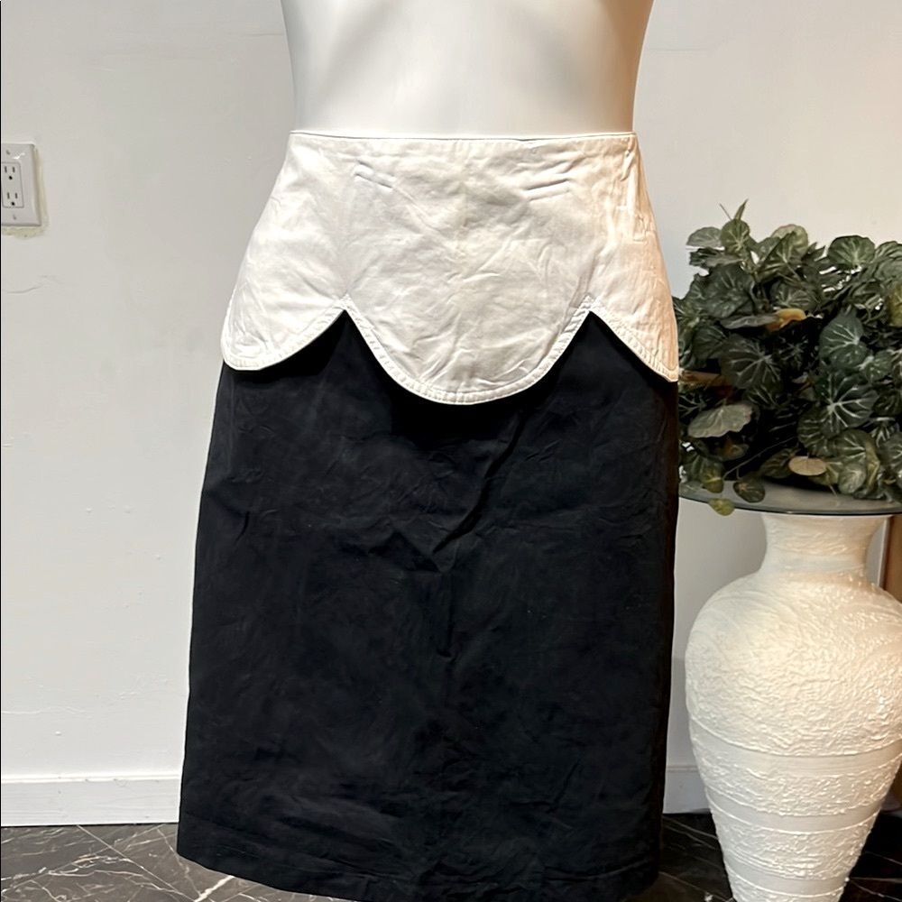 Plesner ParisElegant Asymmetrical Black and White Skirt
